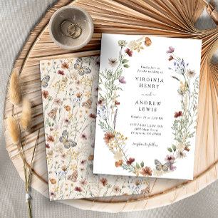 Tan Boho Wedding Invitation