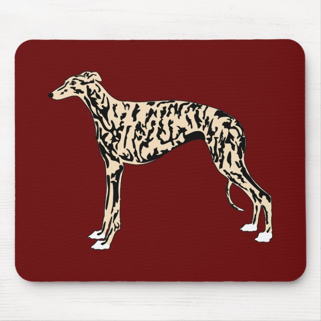 Tan Brindle Greyhound  Mouse Mat (Front)
