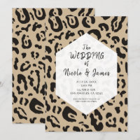 Tan Brown & Black Cheetah Leopard Chic Wedding  In