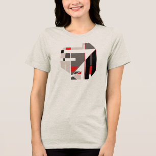 Tan Brown Black Red Geometric Abstract MCM Look Tri-Blend Shirt