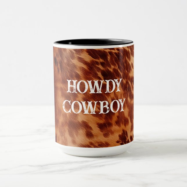 Tan Brown Cowhide  Mug (Center)