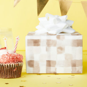 Tan Brown Cream Stripes Wrapping Paper