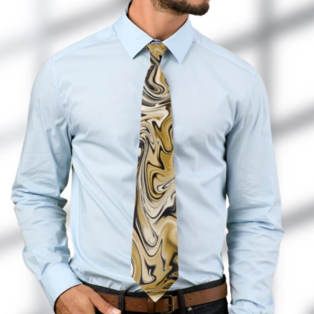 Tan Brown Marble Swirl Pattern Tie (Creator Uploaded)