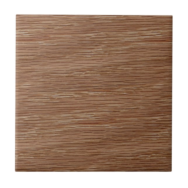 Tan Brown Natural Oak Wood Grain Look Tile (Front)
