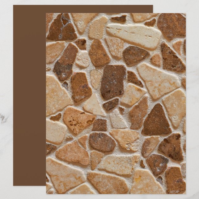 Tan Brown Pebble Stones Texture Scrapbook Paper (Front/Back)