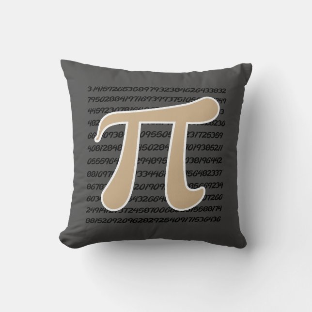 Tan Brown Pi symbol Cushion (Front)