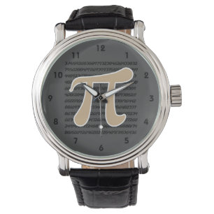 Tan Brown Pi symbol Watch