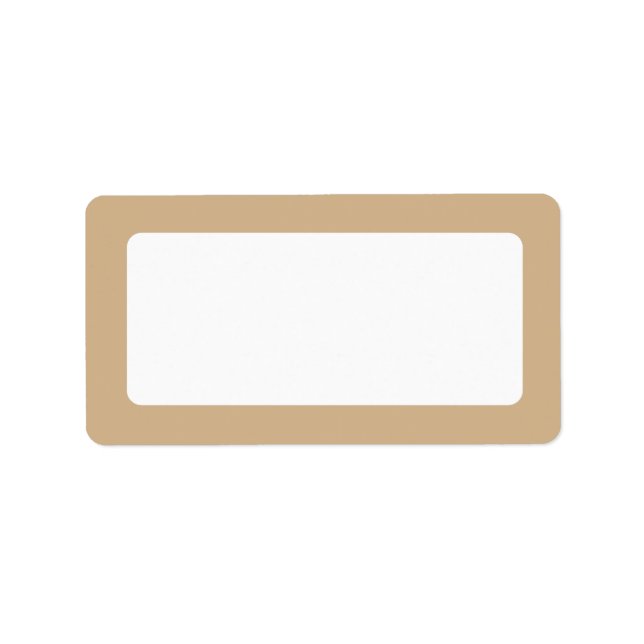 Tan brown solid colour border blank label (Front)