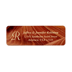 Tan Brown Southwest Monogram Return Address 