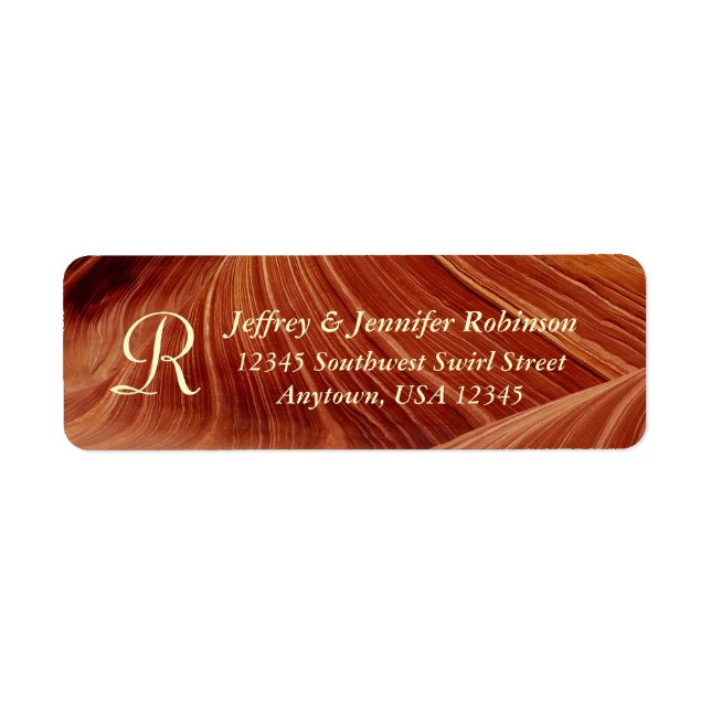 Tan Brown Southwest Monogram Return Address  (Front)