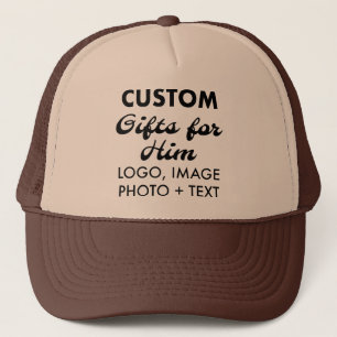 Tan & Brown Trucker Hat Custom Gifts for Him