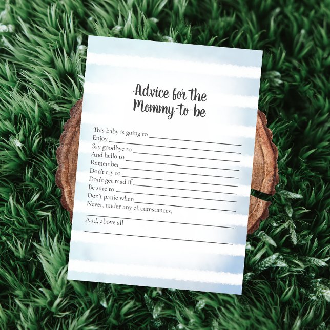 Tan Bunny Blue Advice For Mummy Shower Game Invitation (Creator Uploaded)