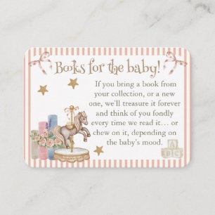 Tan Carousel Horse Book Request Dipper Raffle Enclosure Card
