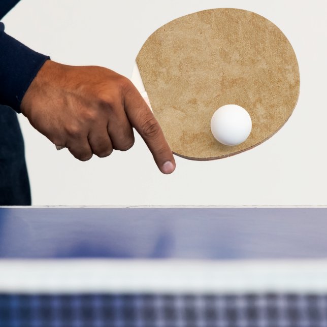 Tan Chamois Leather Print Ping Pong Paddle (Insitu)