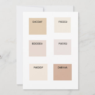 Tan Champagne Colour Swatch   Invitation