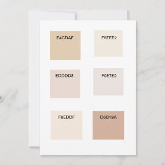 Tan Champagne Colour Swatch   Invitation