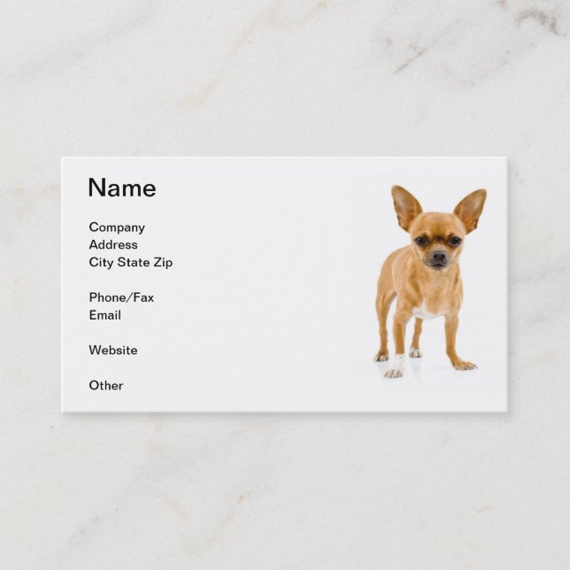 Tan Chihuahua Business Card (Front)