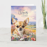 Tan Chihuahua Field of Wildflowers Pet Sympathy