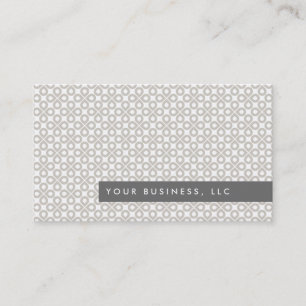 Tan Clover Pattern/Grey Bar Business Card Design