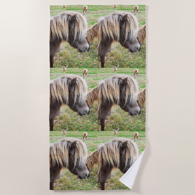 Tan Colored Shetland Pony, Beach Towel (Front)