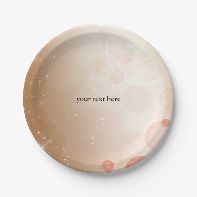 Tan Coral & Cream Glamour Party Birthday Plates (Front)