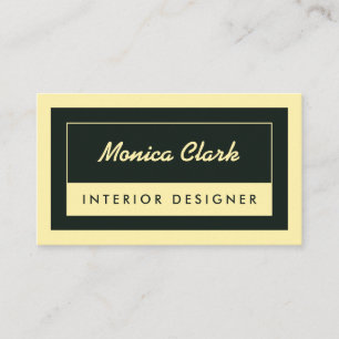 Tan cream and dark green framed  business card