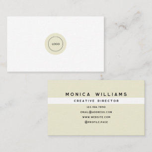 Tan cream minimalist sleek clean business card