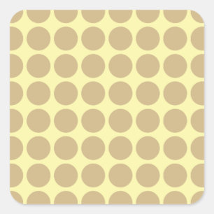 Tan Cream Neutral Dots Square Sticker