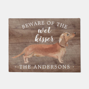 Tan Dachshund Dog Personalised Door Mat