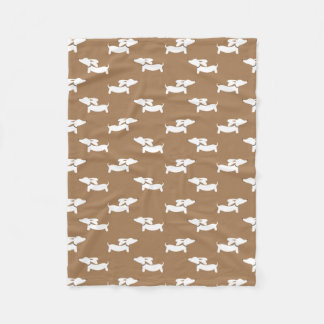 Tan Dancing Dachshunds Fleece Blanket Design