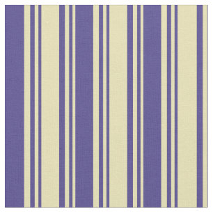 Tan & Dark Slate Blue Stripes Pattern Fabric