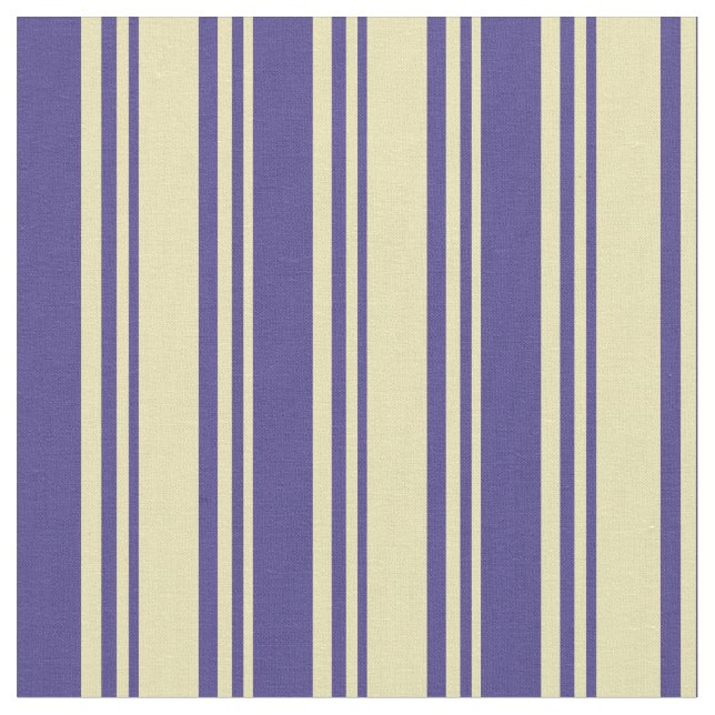 Tan & Dark Slate Blue Stripes Pattern Fabric (Close Up)