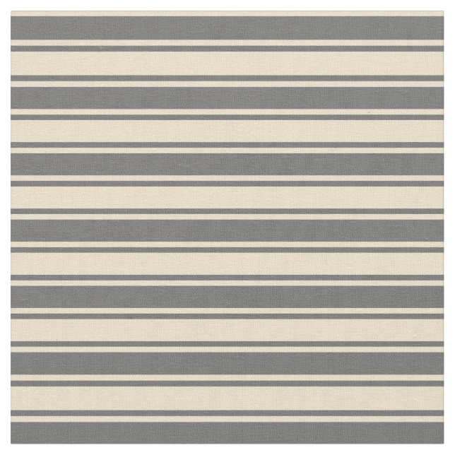 Tan & Dim Grey Coloured Stripes Fabric (Close Up)