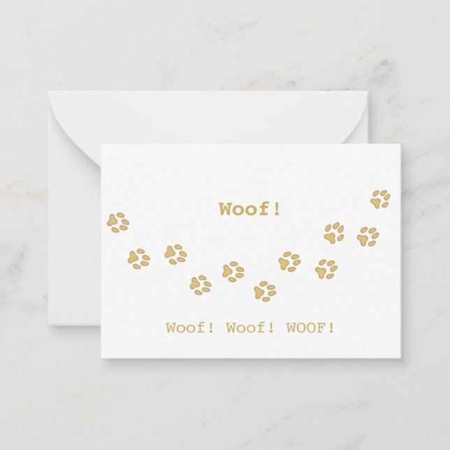Tan Dog Paw Prints Pet Owner's Cute Personalised Card (Front)