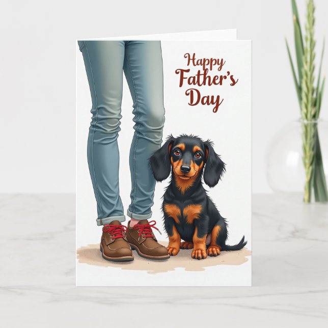 Tan Dog Sweet Fathers Day Card (Front)