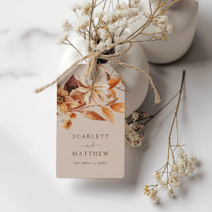 Tan Fall Leaves Wedding Favor Tags