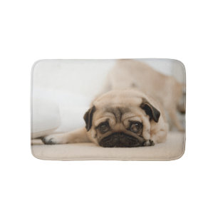 Tan Female Pug Bath Mat