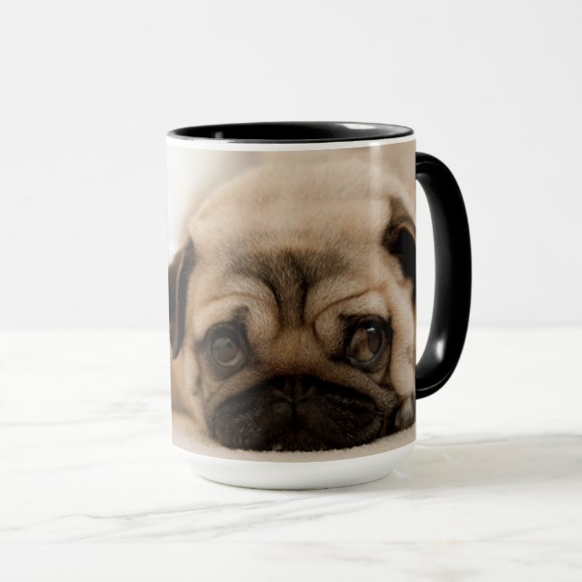 Tan Female Pug Mug (Front Right)