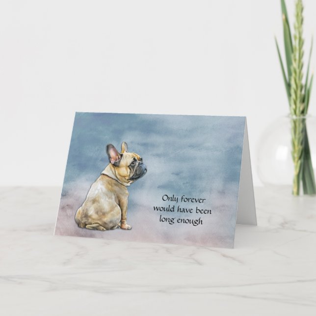 Tan French Bulldog Sympathy Condolence Card (Front)