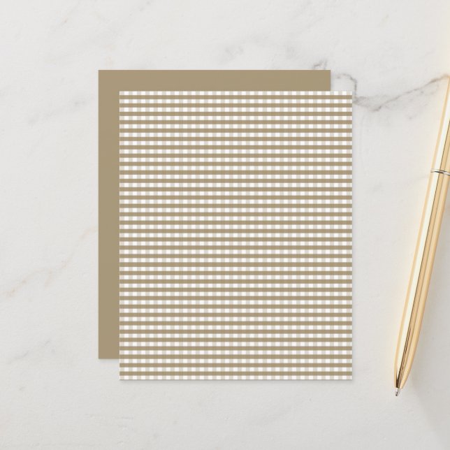 Tan Gingham Pattern (Front/Back In Situ)