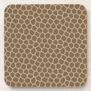 Tan Giraffe Print Neutral Animal Pattern Coaster