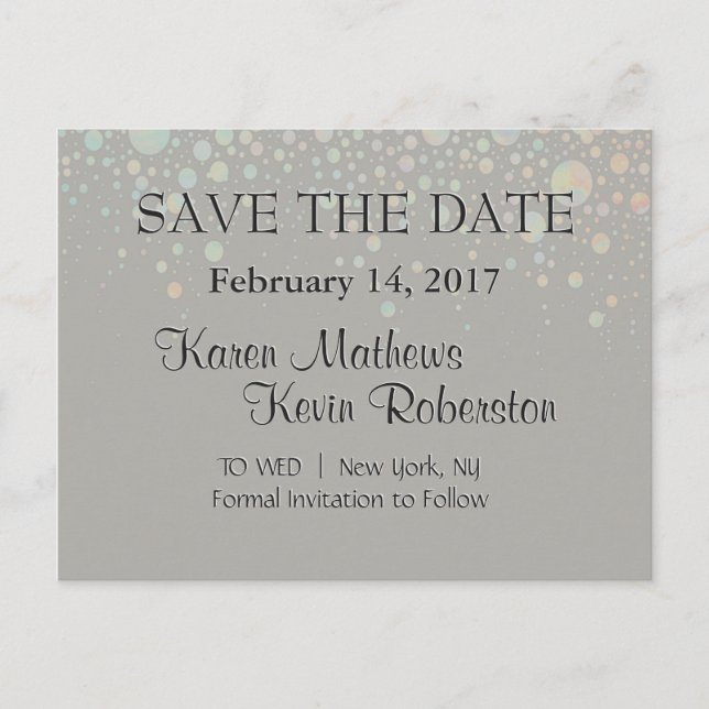 Tan Glitter Stars Announcement Postcard (Front)