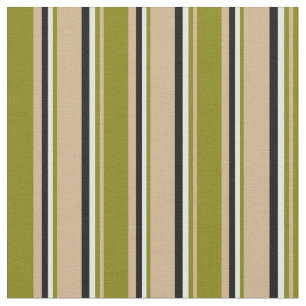 Tan, Green, Light Cyan, and Black Pattern Fabric