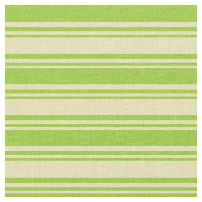 Tan & Green Lines Pattern Fabric (Close Up)