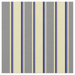 Tan, Grey & Dark Blue Coloured Pattern Fabric