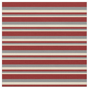 Tan, Grey & Maroon Coloured Lined Pattern Fabric