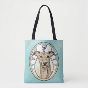 Tan Greyhound Tote Bag