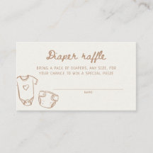 Tan Hand Drawn Baby Shower Diaper Raffle