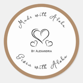 Tan handmade homemade made with aloha sticker