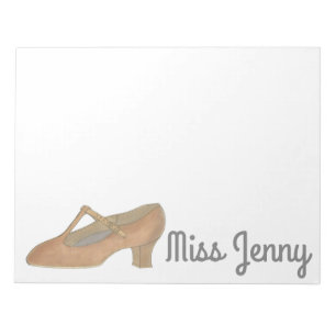 Tan Jazz Character Shoe Dance Teacher Notepad